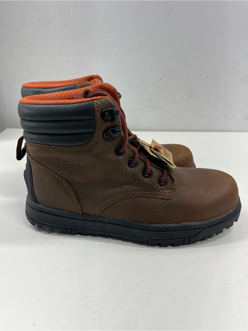 New Avenger Safety Toe Work Boots Reflex Women's in Brown Leather Size 8 Wide
